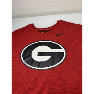 Mens Nike UGA Georgia Bulldogs Dri-Fit Red T-Shirt Size XXL Stretch Active